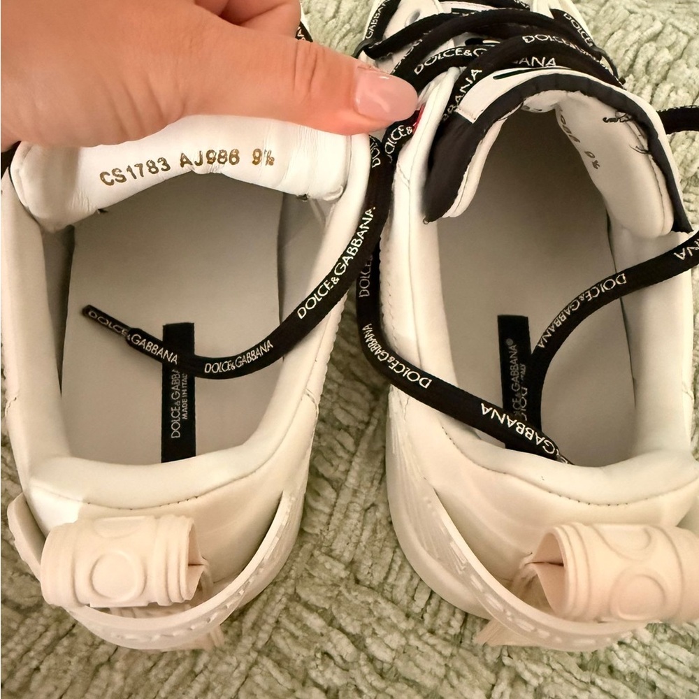 Dolce & Gabbana White Sneakers with Black Logo Laces - Picture 2 of 6